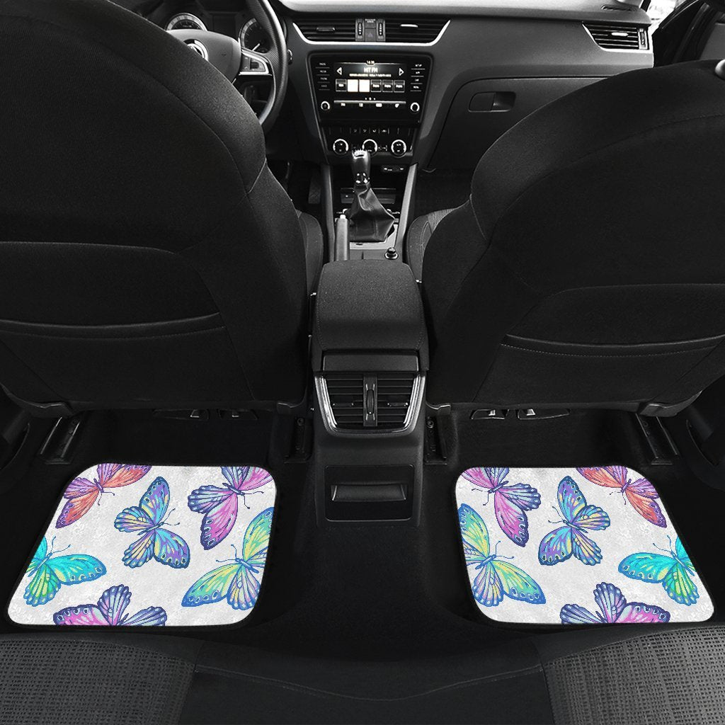 Colorful Butterfly Pattern Print Front And Back Car Floor Mats/ Front Car Mat