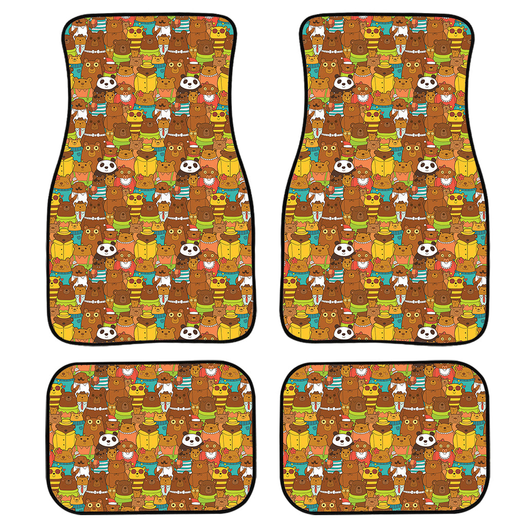 Colorful Cartoon Baby Bear Pattern Print Front And Back Car Floor Mats/ Front Car Mat
