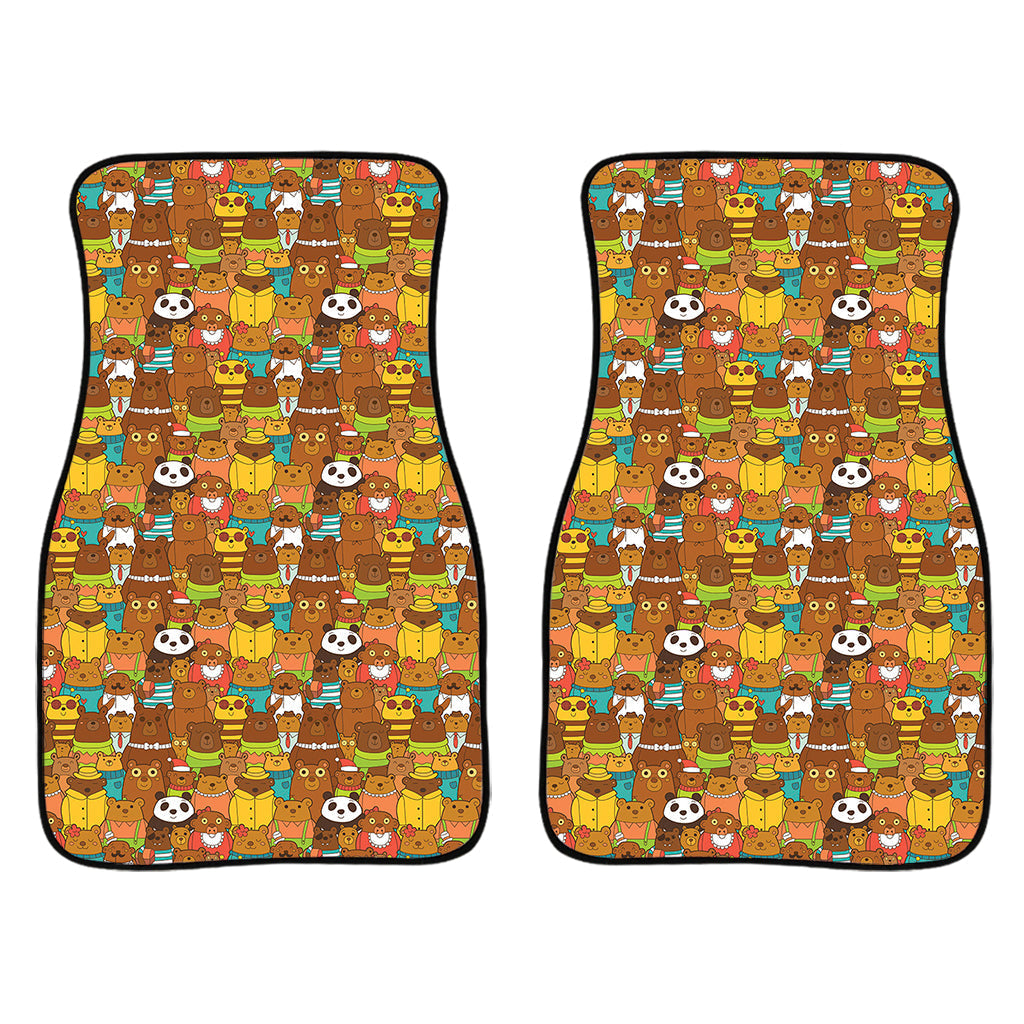 Colorful Cartoon Baby Bear Pattern Print Front And Back Car Floor Mats/ Front Car Mat