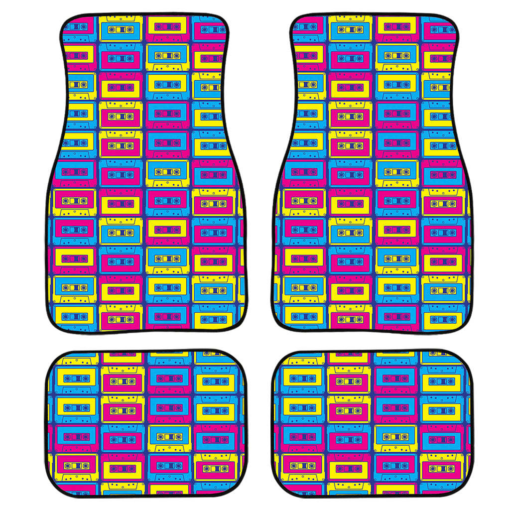 Colorful Cassette Tape Print Front And Back Car Floor Mats/ Front Car Mat