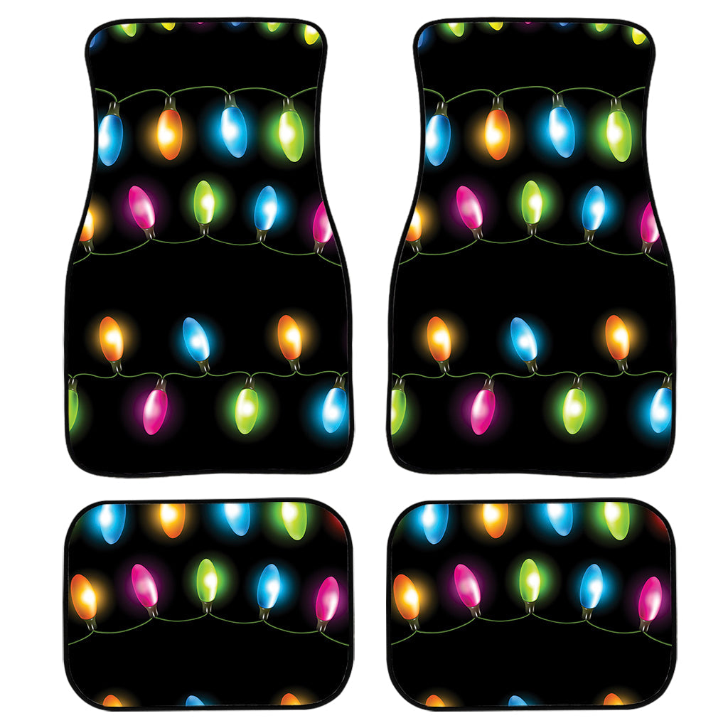 Colorful Christmas Lights Print Front And Back Car Floor Mats/ Front Car Mat