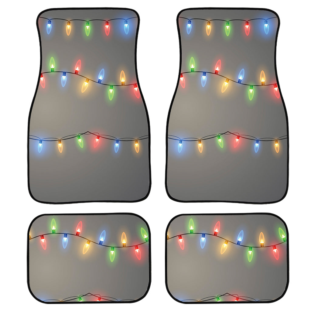 Colorful Christmas String Lights Print Front And Back Car Floor Mats/ Front Car Mat