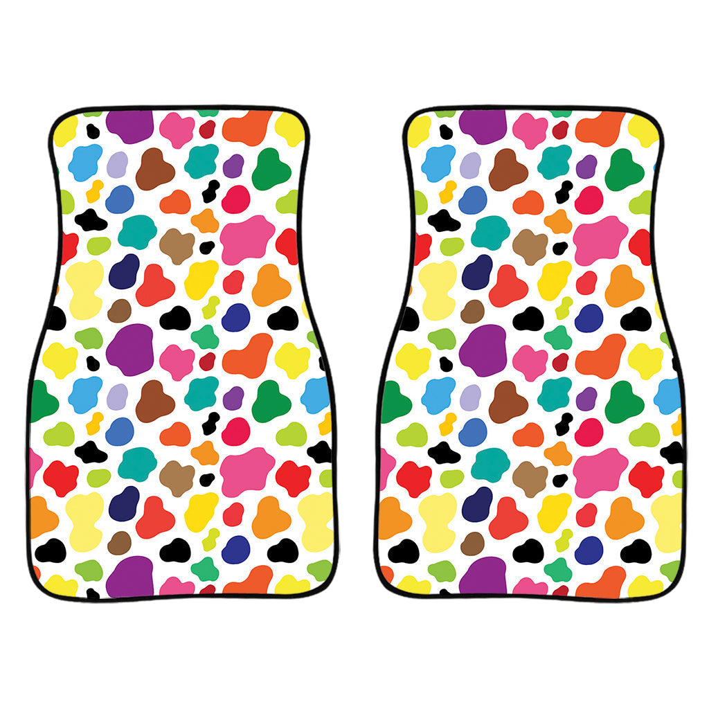 Colorful Cow Pattern Print Front And Back Car Floor Mats/ Front Car Mat