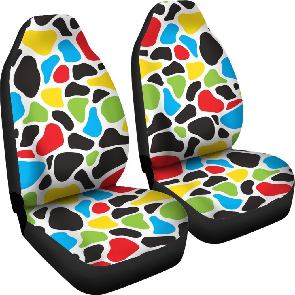 Colorful Cow Print Universal Fit Car Seat Covers