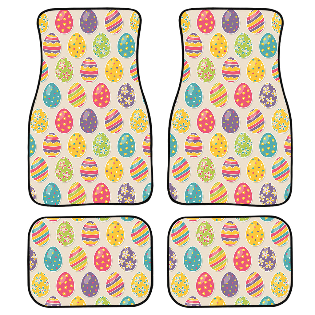Colorful Cute Easter Eggs Pattern Print Front And Back Car Floor Mats/ Front Car Mat