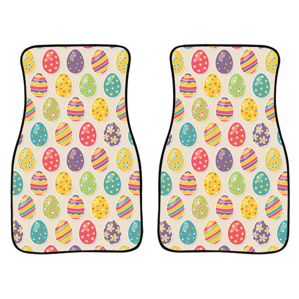 Colorful Cute Easter Eggs Pattern Print Front And Back Car Floor Mats/ Front Car Mat