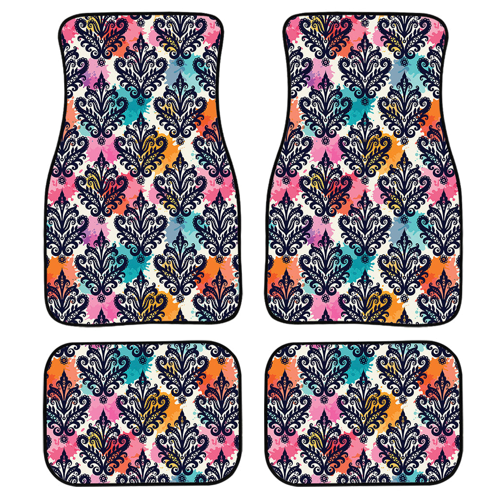 Colorful Damask Pattern Print Front And Back Car Floor Mats/ Front Car Mat