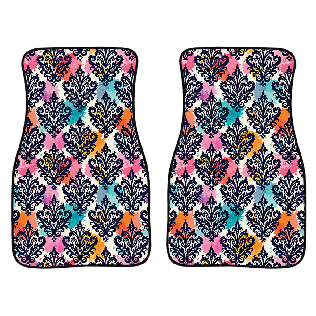 Colorful Damask Pattern Print Front And Back Car Floor Mats/ Front Car Mat