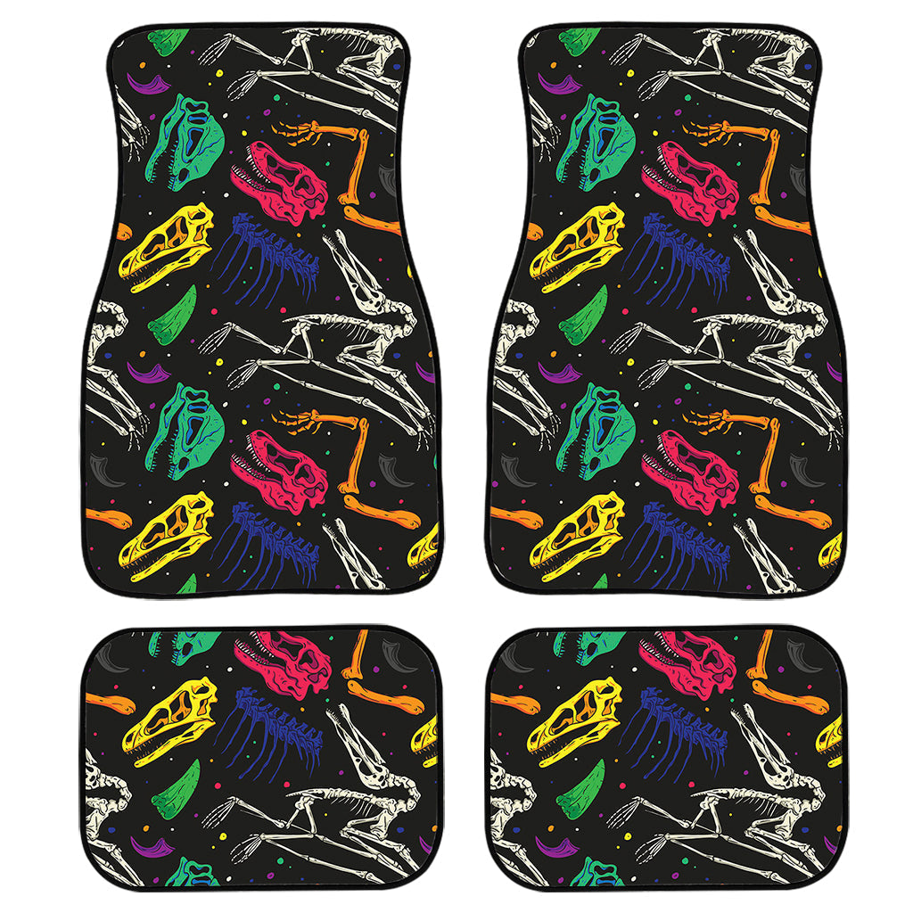 Colorful Dinosaur Fossil Pattern Print Front And Back Car Floor Mats/ Front Car Mat