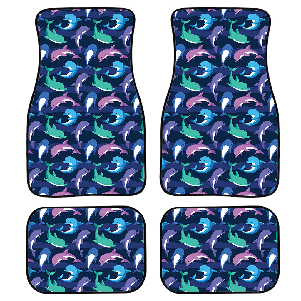 Colorful Dolphin Pattern Print Front And Back Car Floor Mats/ Front Car Mat