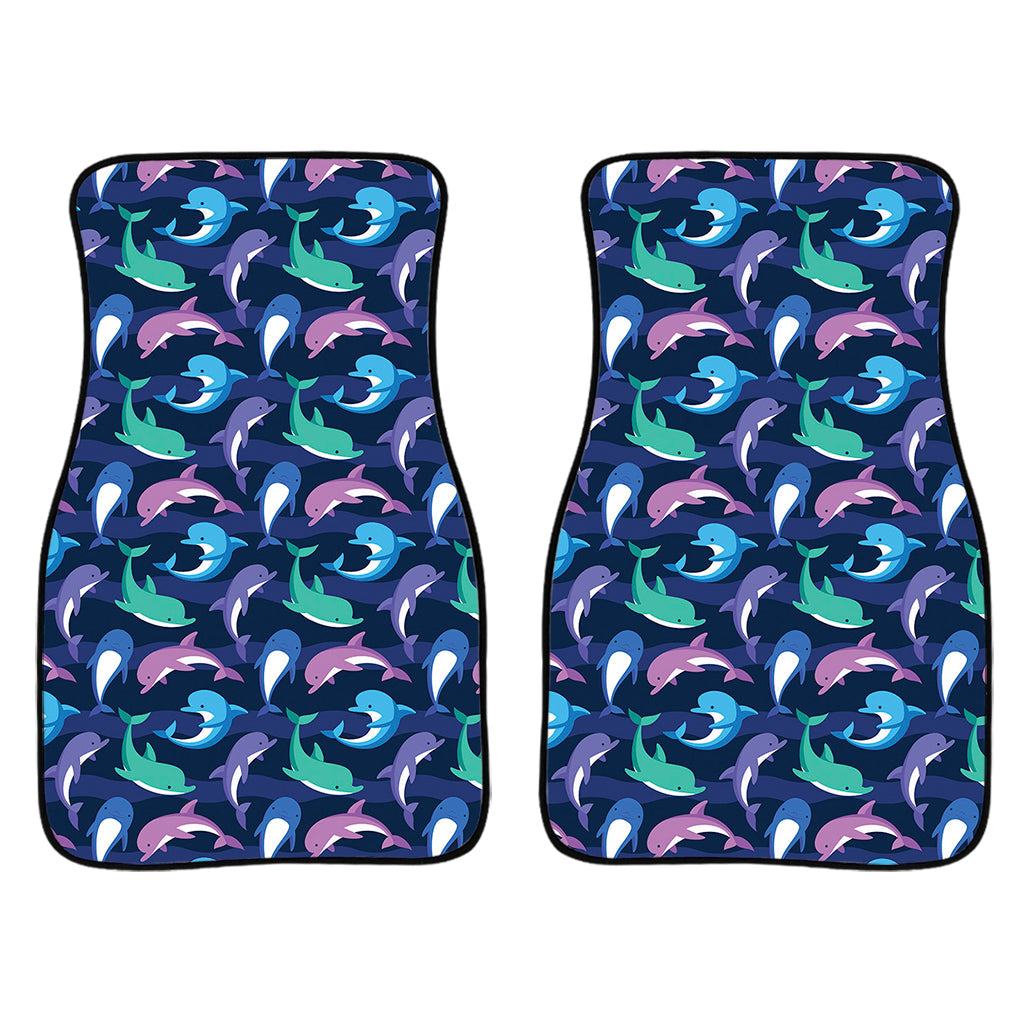 Colorful Dolphin Pattern Print Front And Back Car Floor Mats/ Front Car Mat