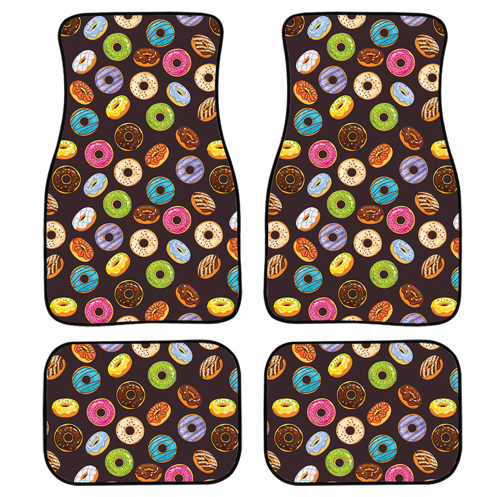 Colorful Donut Pattern Print Front And Back Car Floor Mats/ Front Car Mat