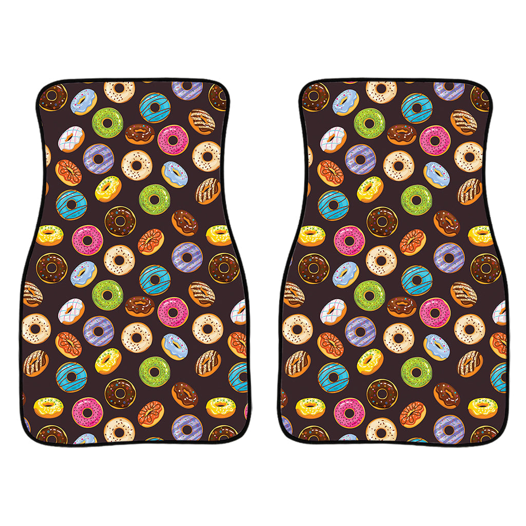 Colorful Donut Pattern Print Front And Back Car Floor Mats/ Front Car Mat