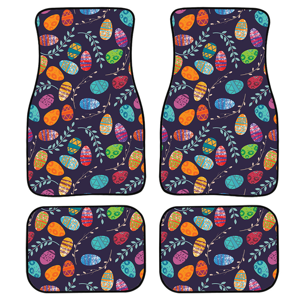 Colorful Easter Eggs Pattern Print Front And Back Car Floor Mats/ Front Car Mat