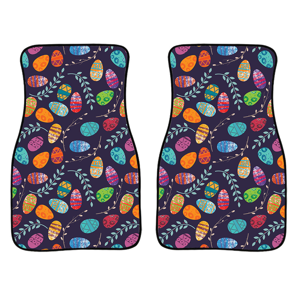 Colorful Easter Eggs Pattern Print Front And Back Car Floor Mats/ Front Car Mat