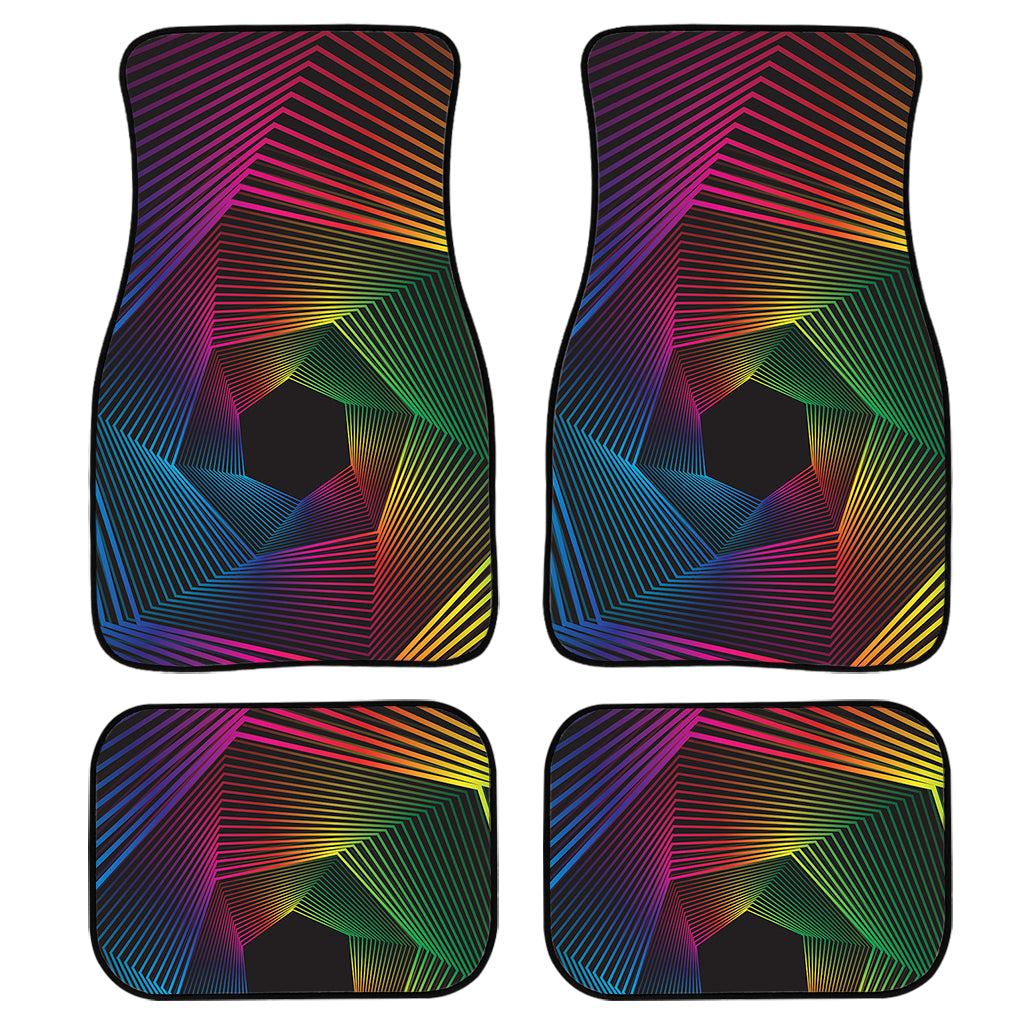 Colorful Edm Geometric Print Front And Back Car Floor Mats/ Front Car Mat