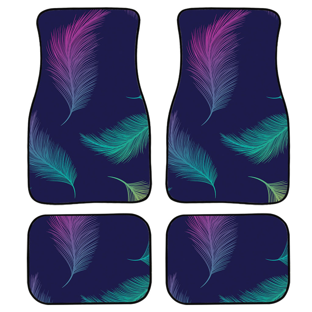 Colorful Feather Pattern Print Front And Back Car Floor Mats/ Front Car Mat
