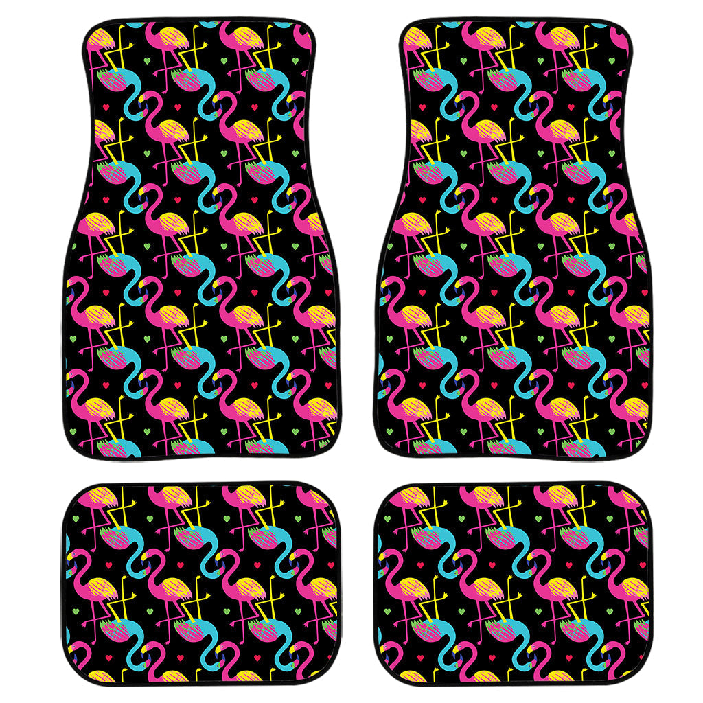 Colorful Flamingo Pattern Print Front And Back Car Floor Mats/ Front Car Mat