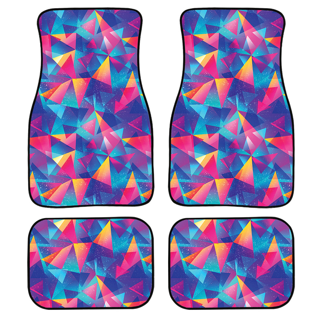 Colorful Geometric Mosaic Print Front And Back Car Floor Mats/ Front Car Mat