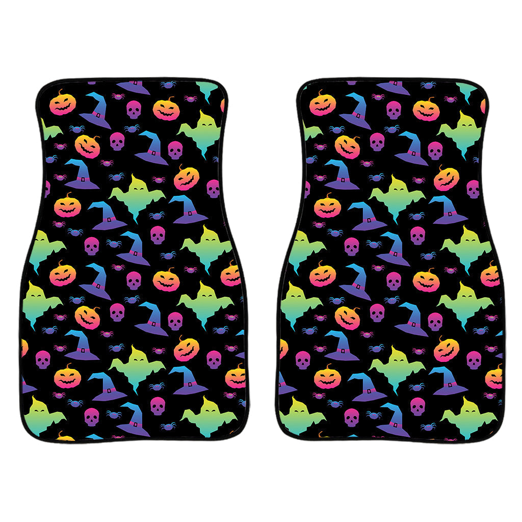 Colorful Halloween Party Pattern Print Front And Back Car Floor Mats/ Front Car Mat