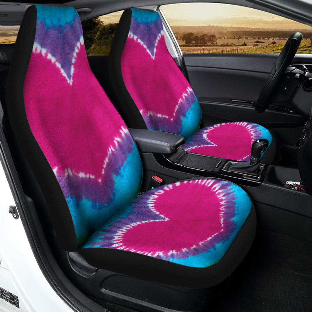 Colorful Heart Tie Dye Print Universal Fit Car Seat Covers