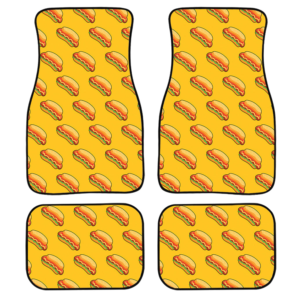 Colorful Hot Dog Pattern Print Front And Back Car Floor Mats/ Front Car Mat