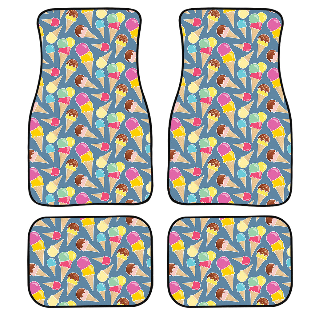 Colorful Ice Cream Pattern Print Front And Back Car Floor Mats/ Front Car Mat