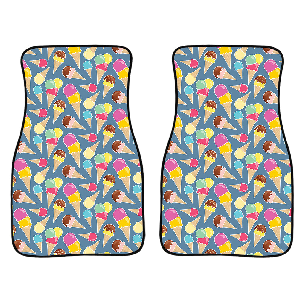 Colorful Ice Cream Pattern Print Front And Back Car Floor Mats/ Front Car Mat
