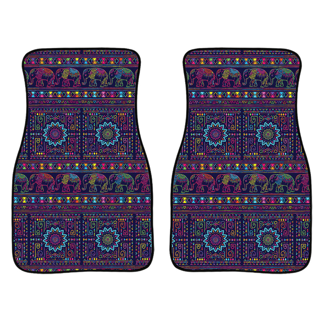 Colorful Indian Elephant Pattern Print Front And Back Car Floor Mats/ Front Car Mat