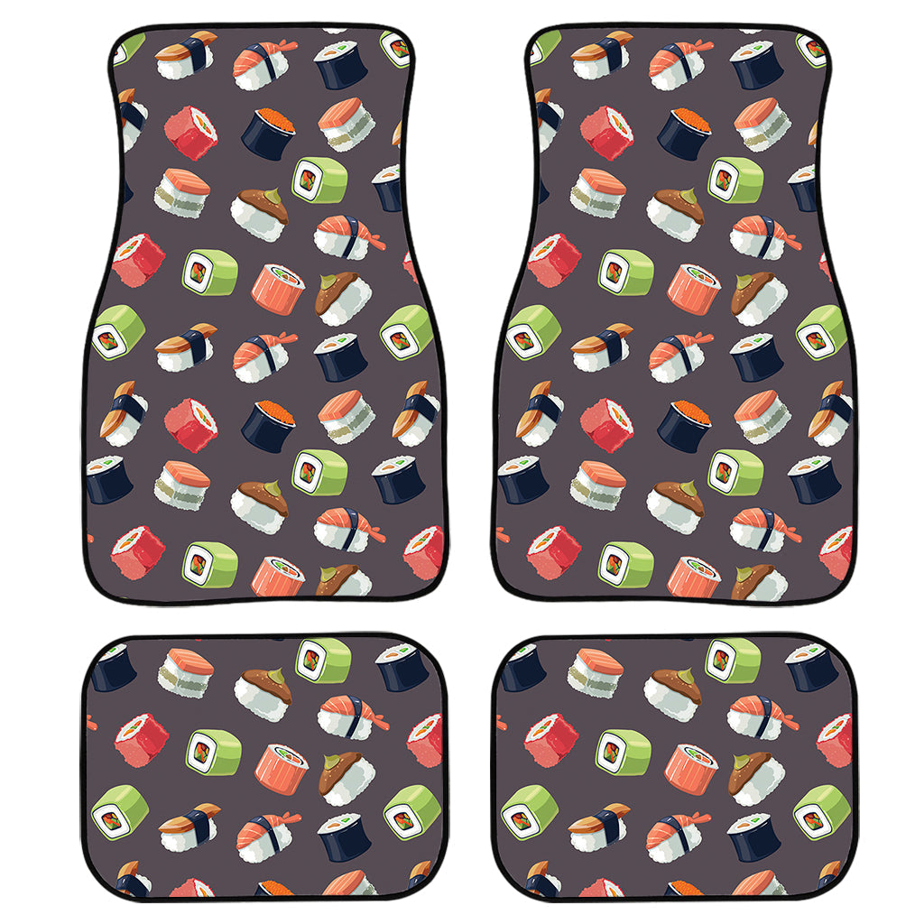 Colorful Japanese Sushi Pattern Print Front And Back Car Floor Mats/ Front Car Mat