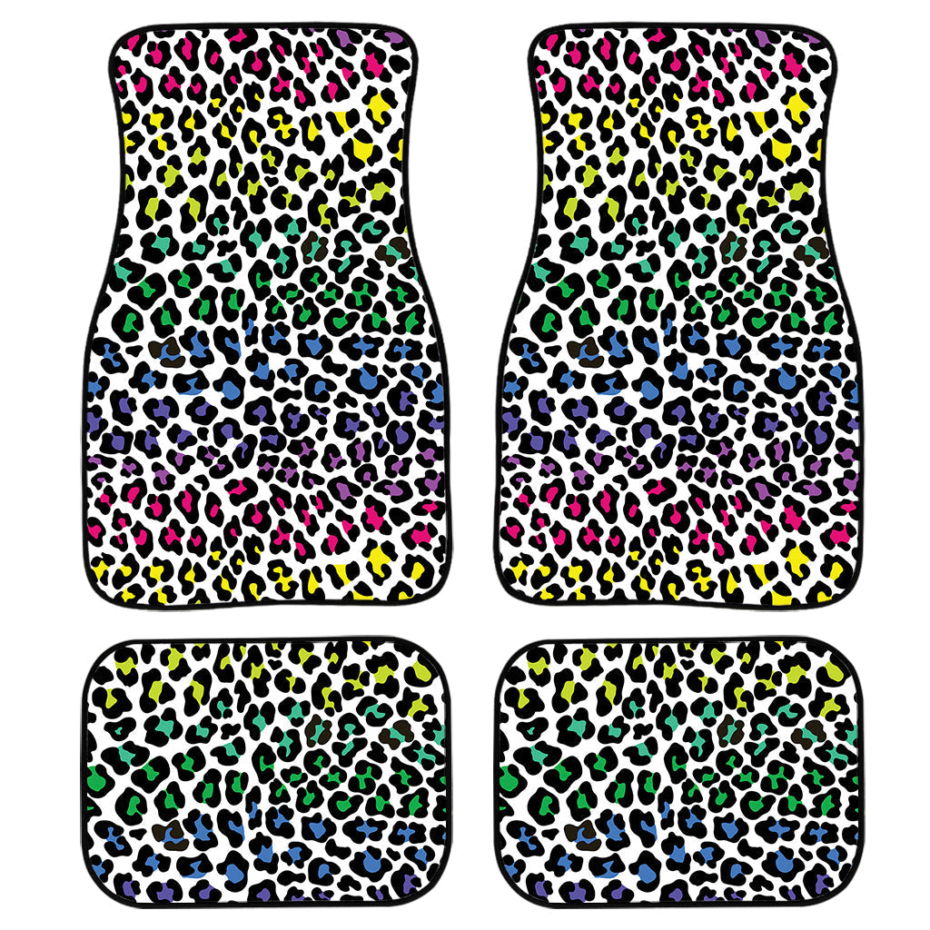 Colorful Leopard Print Front And Back Car Floor Mats/ Front Car Mat