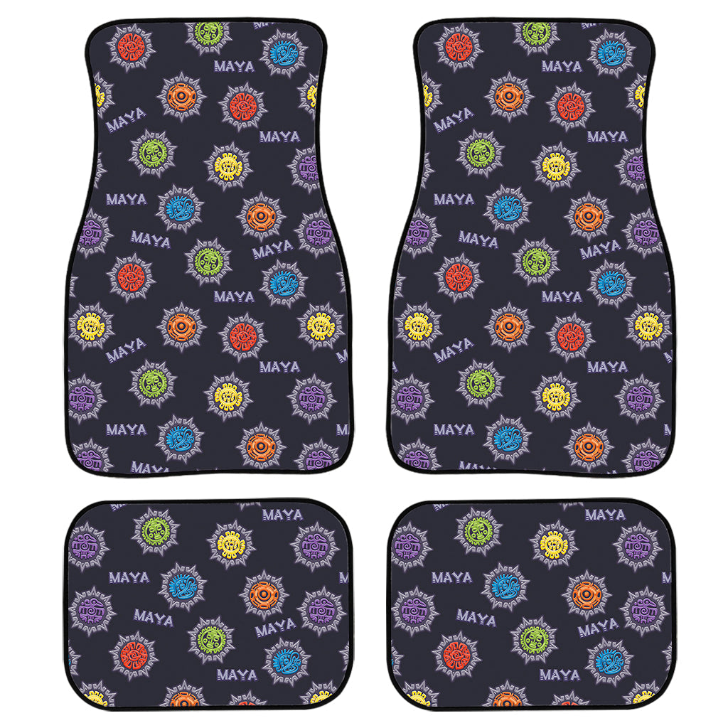 Colorful Maya Pattern Print Front And Back Car Floor Mats/ Front Car Mat