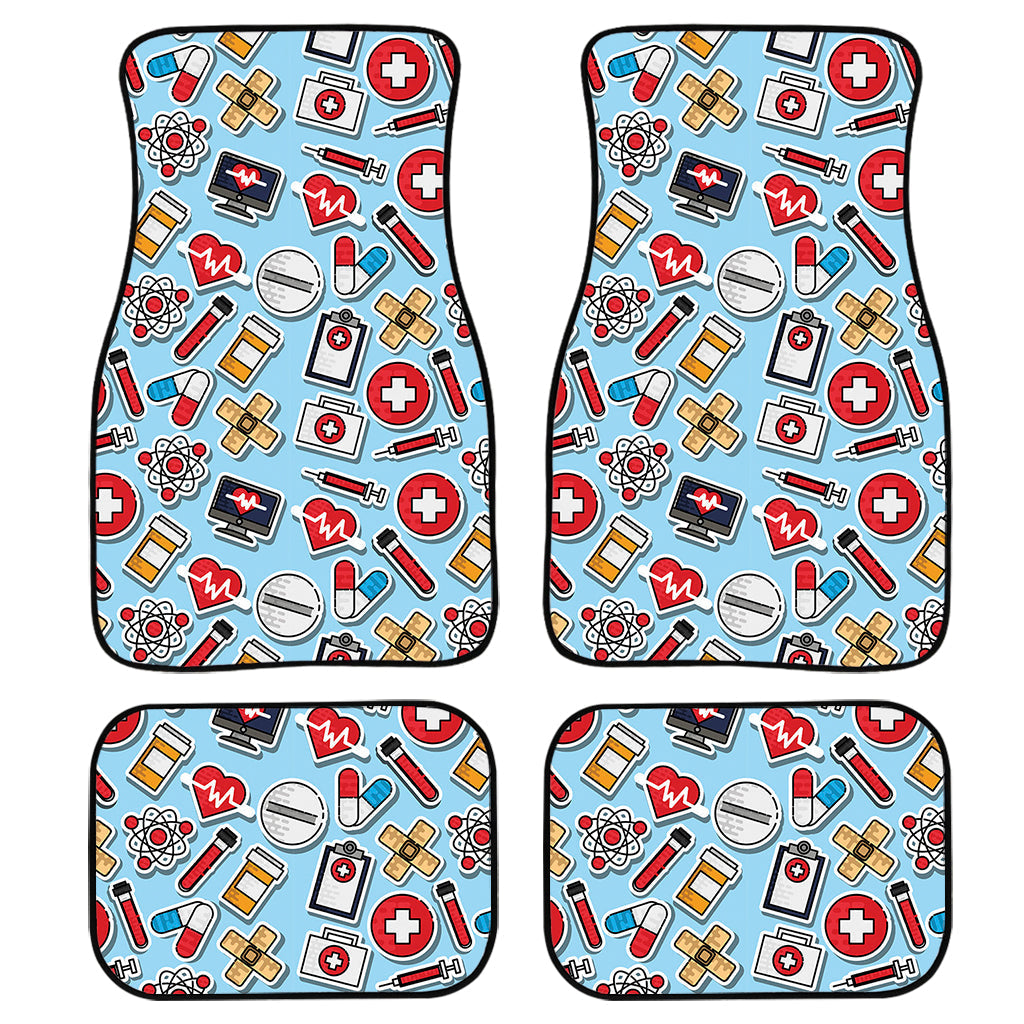 Colorful Medical Pattern Print Front And Back Car Floor Mats/ Front Car Mat