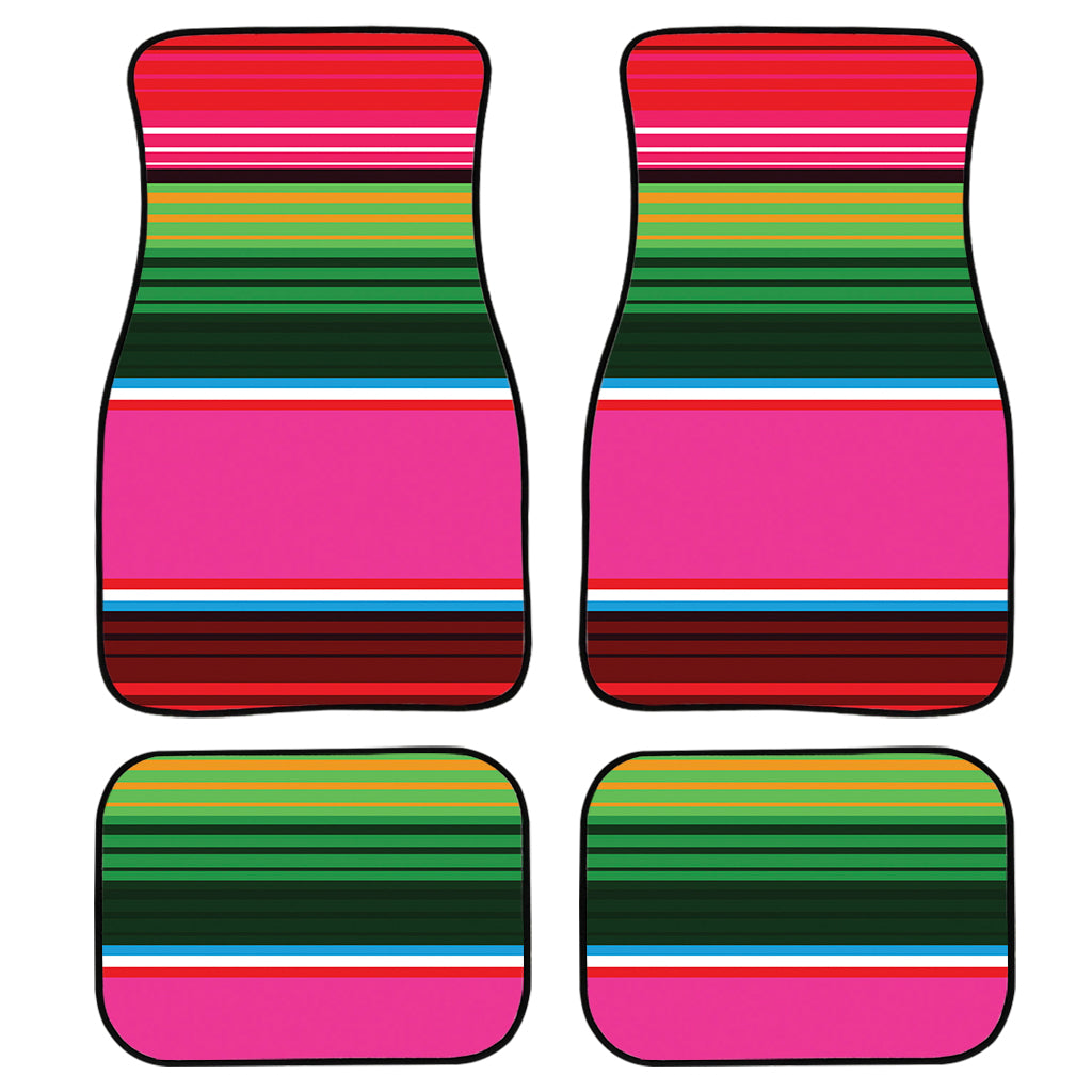 Colorful Mexican Blanket Stripe Print Front And Back Car Floor Mats/ Front Car Mat