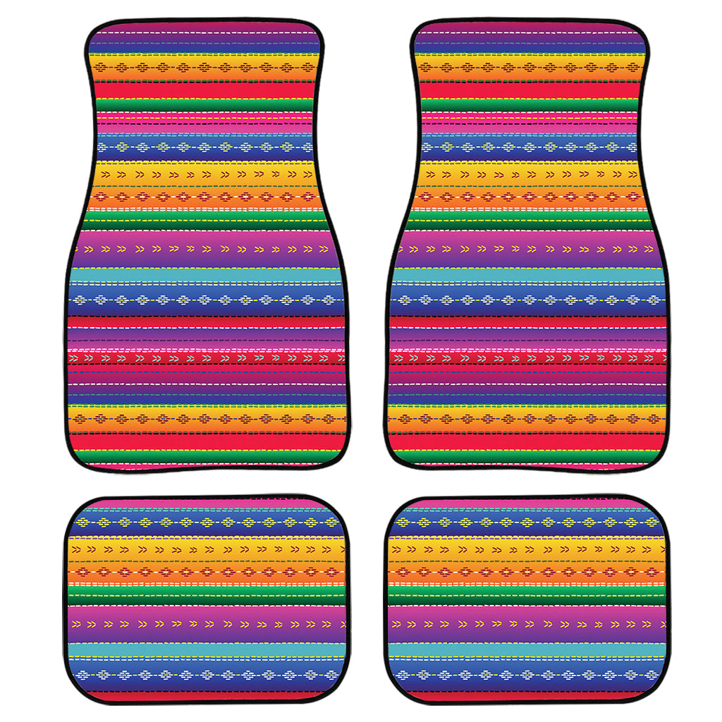 Colorful Mexican Serape Pattern Print Front And Back Car Floor Mats/ Front Car Mat