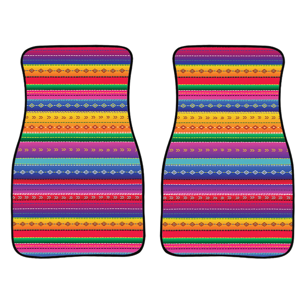 Colorful Mexican Serape Pattern Print Front And Back Car Floor Mats/ Front Car Mat