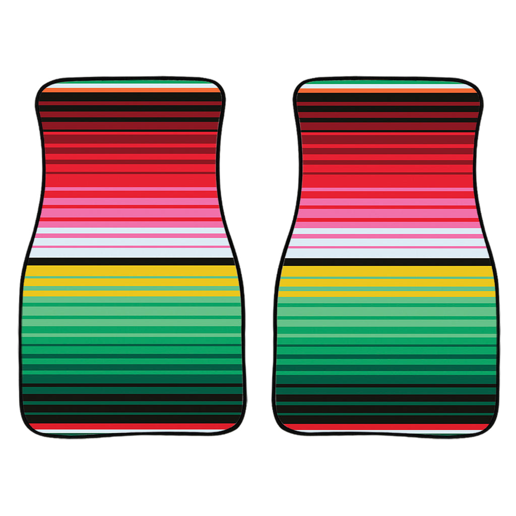 Colorful Mexican Serape Stripe Print Front And Back Car Floor Mats/ Front Car Mat