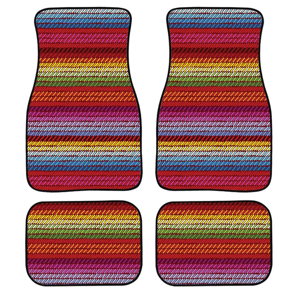 Colorful Mexican Woven Pattern Print Front And Back Car Floor Mats/ Front Car Mat