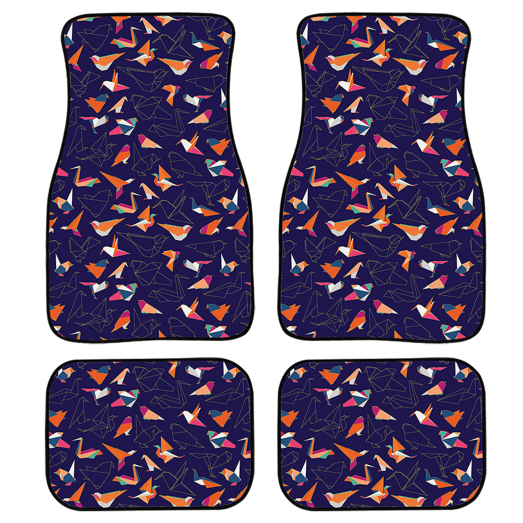 Colorful Origami Bird Pattern Print Front And Back Car Floor Mats/ Front Car Mat