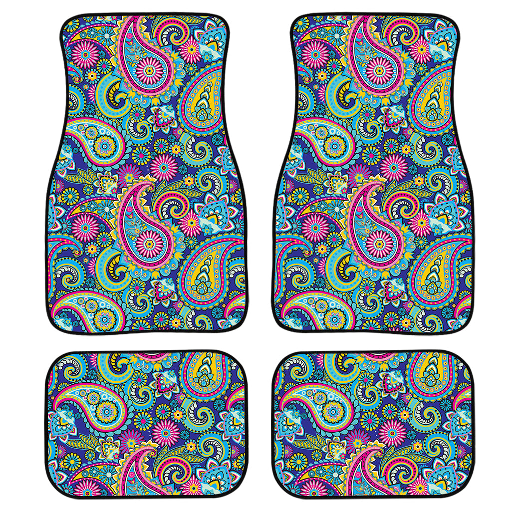 Colorful Paisley Pattern Print Front And Back Car Floor Mats/ Front Car Mat