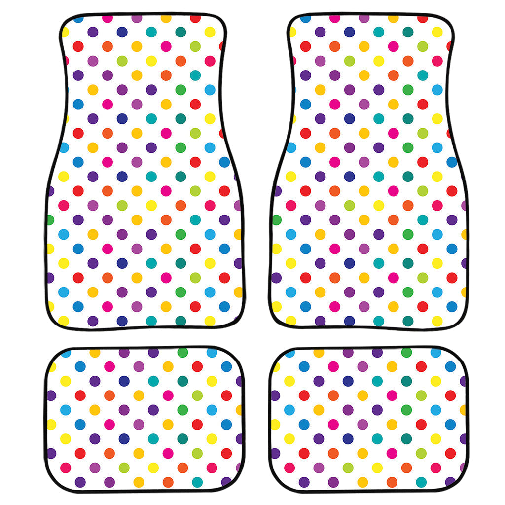 Colorful Polka Dot Pattern Print Front And Back Car Floor Mats/ Front Car Mat