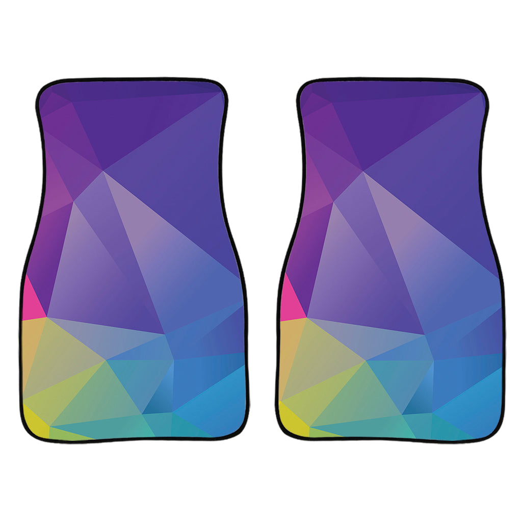 Colorful Polygonal Geometric Print Front And Back Car Floor Mats/ Front Car Mat