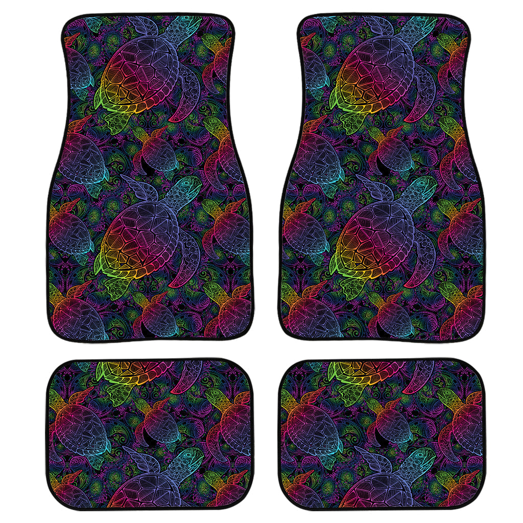 Colorful Sea Turtle Pattern Print Front And Back Car Floor Mats/ Front Car Mat