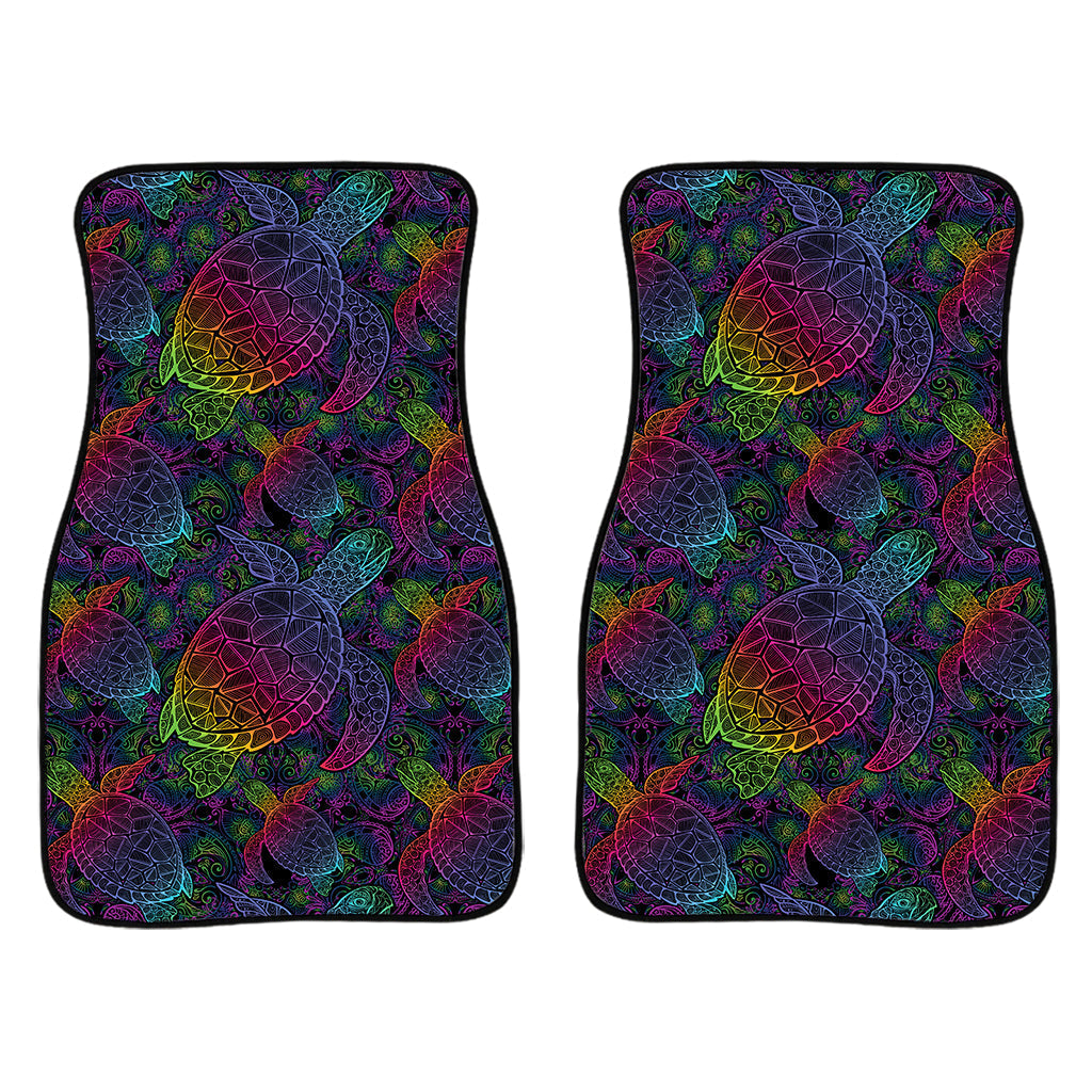 Colorful Sea Turtle Pattern Print Front And Back Car Floor Mats/ Front Car Mat
