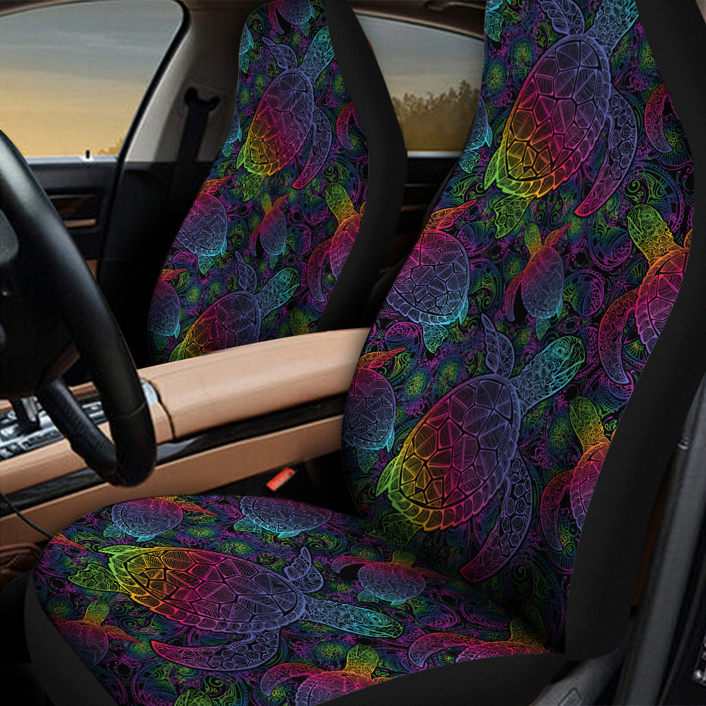 Colorful Sea Turtle Pattern Print Universal Fit Car Seat Covers
