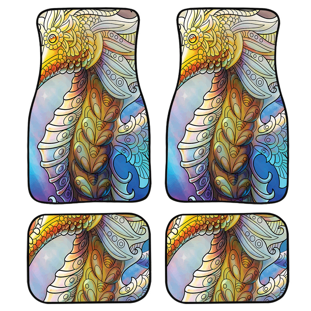 Colorful Seahorse Print Front And Back Car Floor Mats/ Front Car Mat