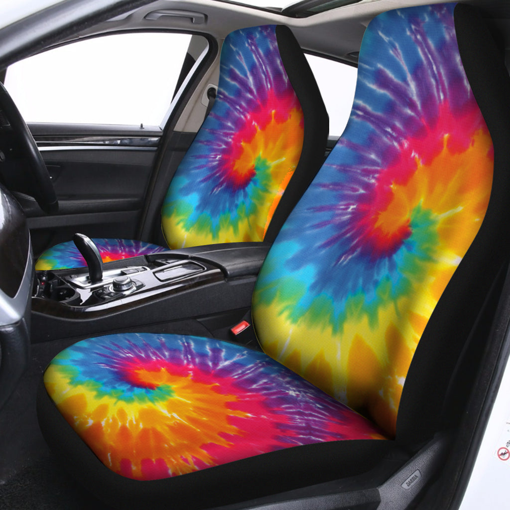 Colorful Spiral Tie Dye Print Universal Fit Car Seat Covers