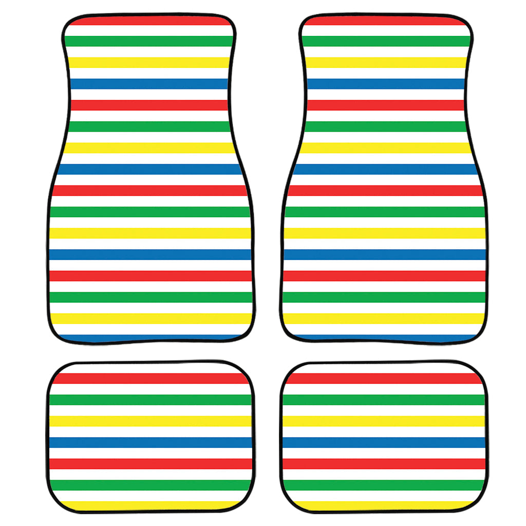 Colorful Striped Pattern Print Front And Back Car Floor Mats/ Front Car Mat