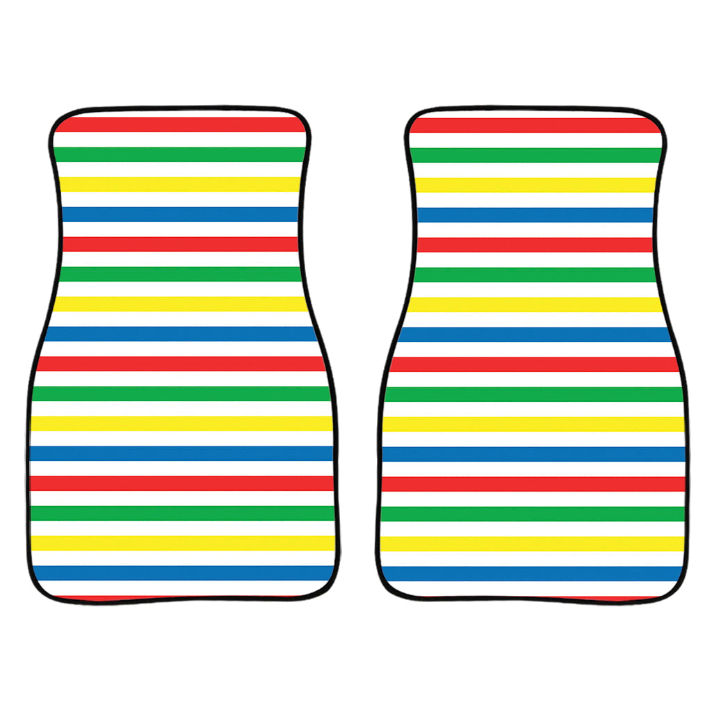 Colorful Striped Pattern Print Front And Back Car Floor Mats/ Front Car Mat