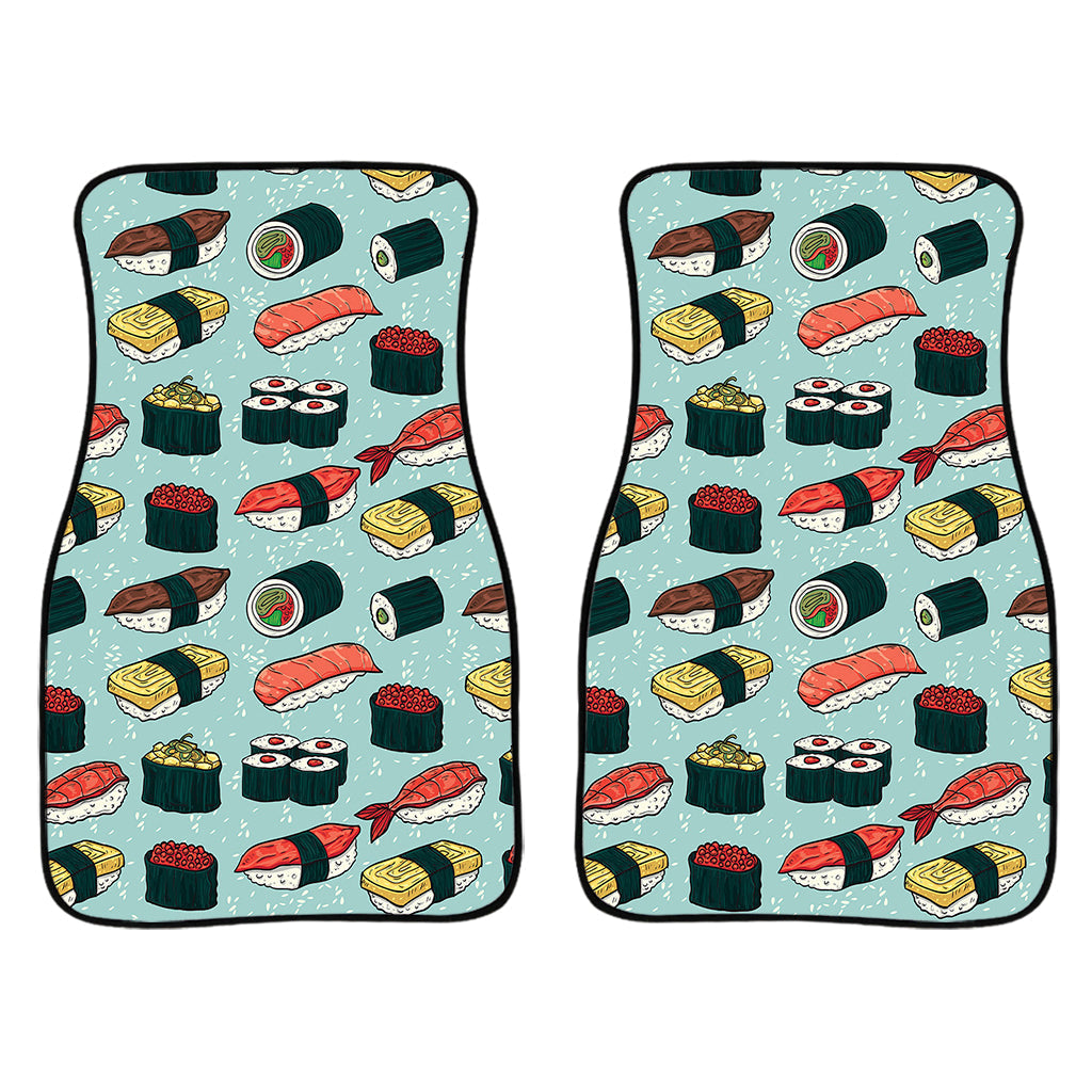 Colorful Sushi And Rolls Pattern Print Front And Back Car Floor Mats/ Front Car Mat